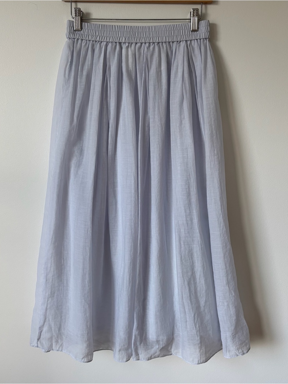 H&M Pale Blue Flowing Maxi Skirt with Elastic Waist